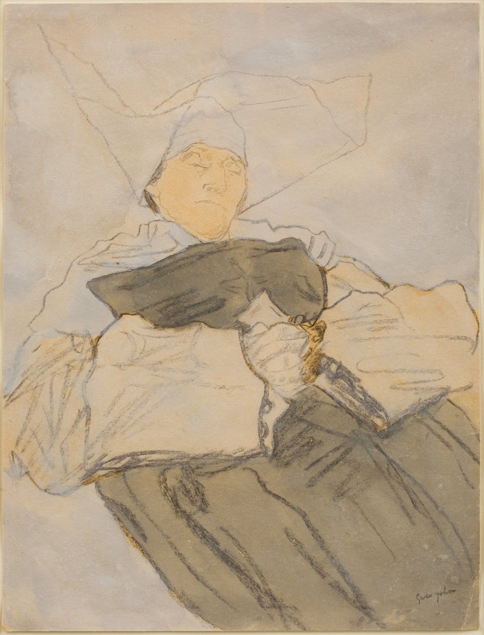 Schlafende Nonne, ca. 1916-18 von Gwen John