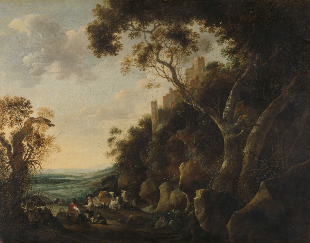 Landschaft mit Hirten von Gysbert Hondecoeter