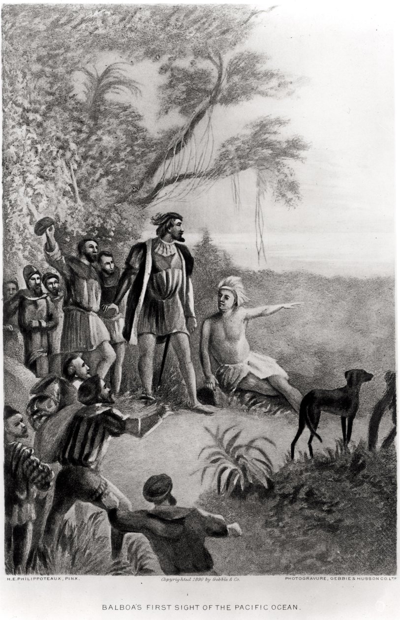 Balboas erster Blick auf den Pazifischen Ozean, 25. September 1513, aus 