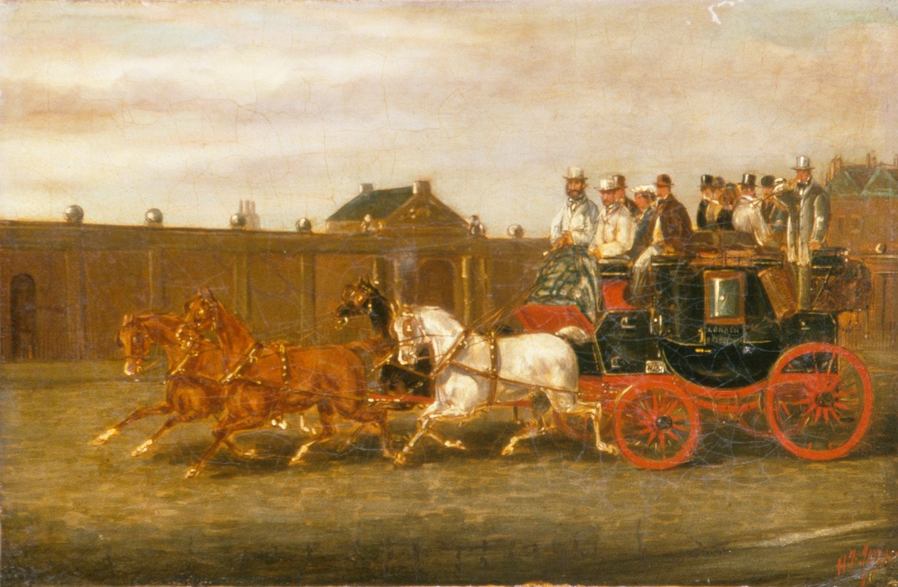 London nach Brighton Kutsche auf der Straße von H. J. Jones