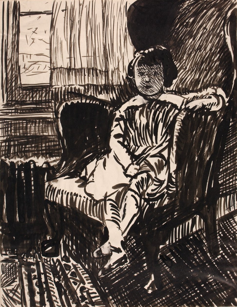 Ohne Titel (Mädchen auf Stuhl) von H. Lyman Sayen