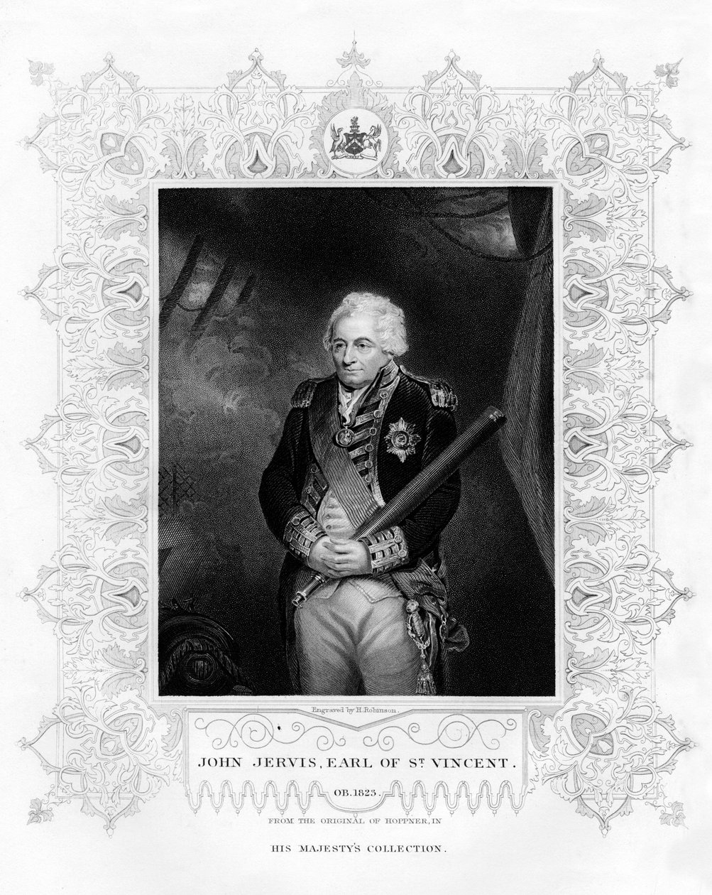 John Jervis, 1. Earl of St Vincent, Admiral der Royal Navy, 19. Jahrhundert von H. Robinson