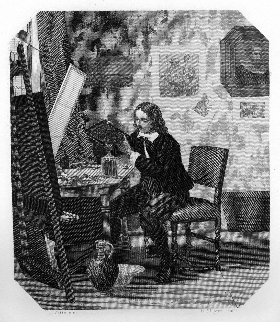 Cornelis Visscher, niederländischer Kupferstecher des 17. Jahrhunderts, ca. 1870 von H. Sluyter
