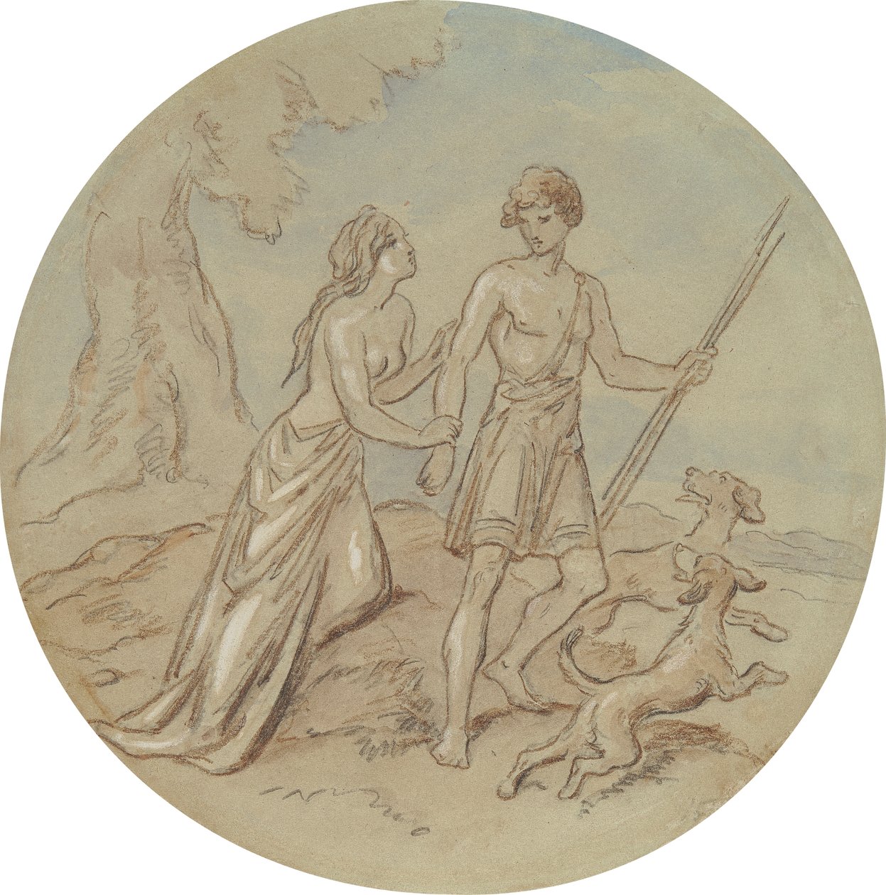 Eines von achtzehn Designs für eine Serie von Platten, die Venus und Adonis illustrieren von Hablot Knight Browne