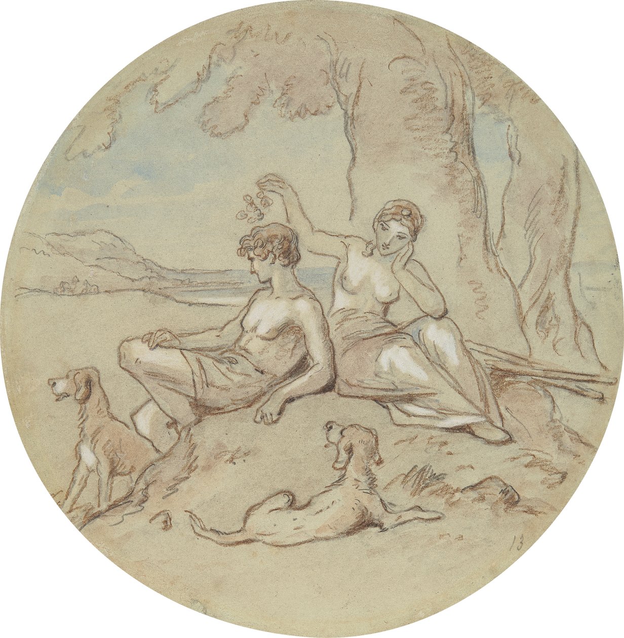 Eines von achtzehn Designs für eine Serie von Platten, die Venus und Adonis illustrieren von Hablot Knight Browne