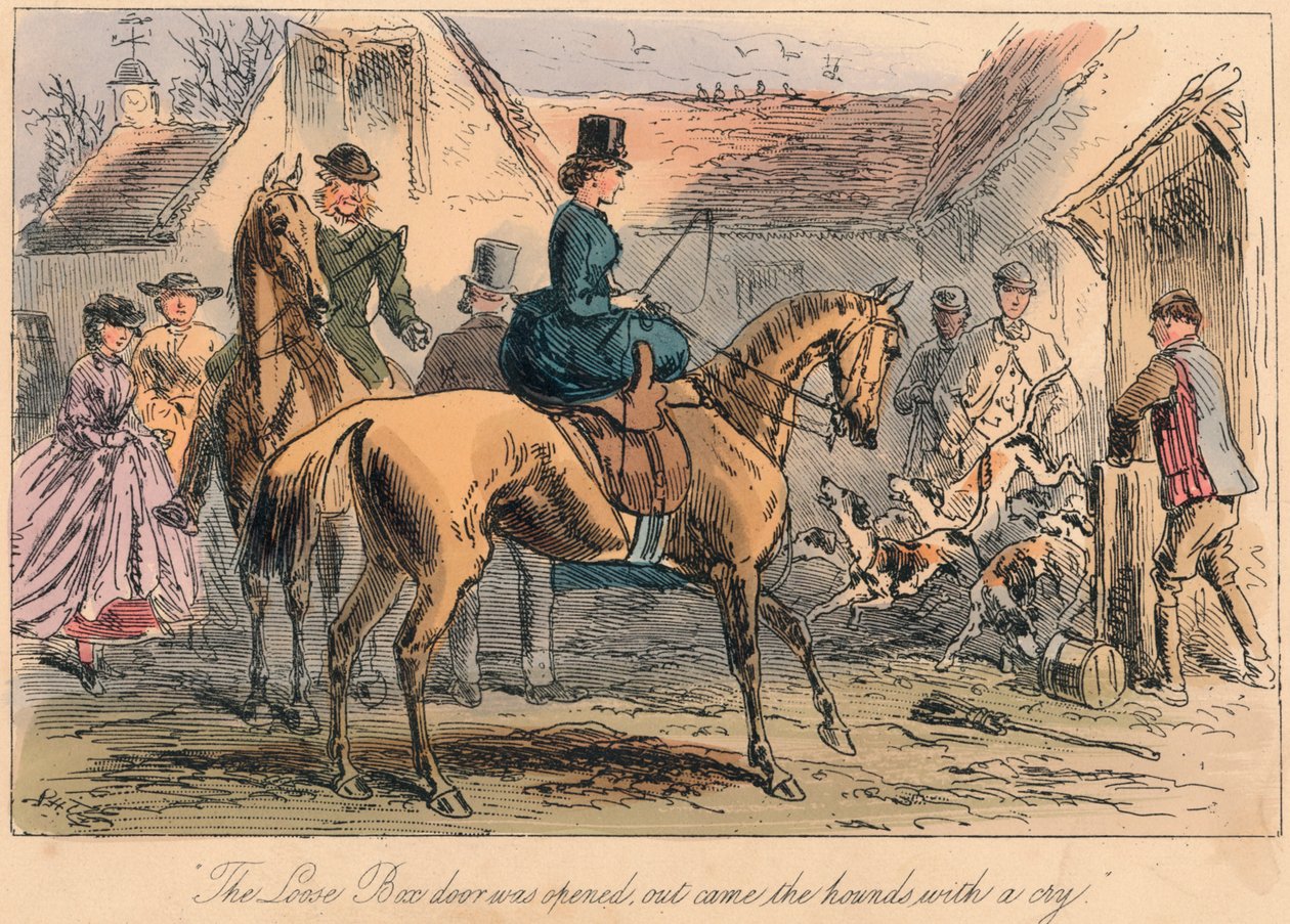 Die Liebesbox wurde geöffnet, heraus kamen die Hunde mit einem Schrei, 1865 von Hablot Knight Browne