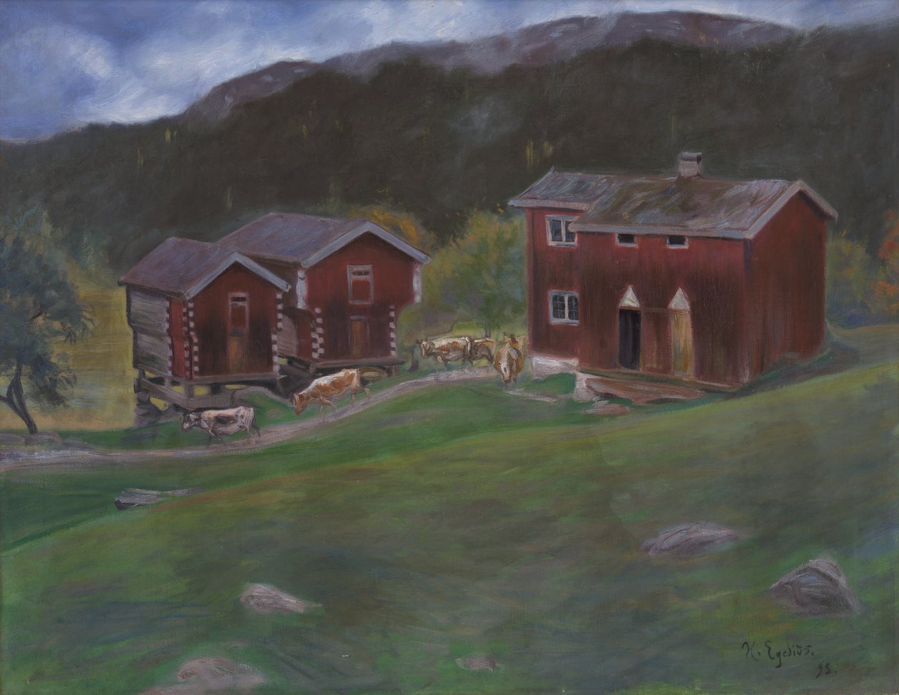 Bauernhof in Åse in Telemarken, Norwegen von Halfdan Egedius