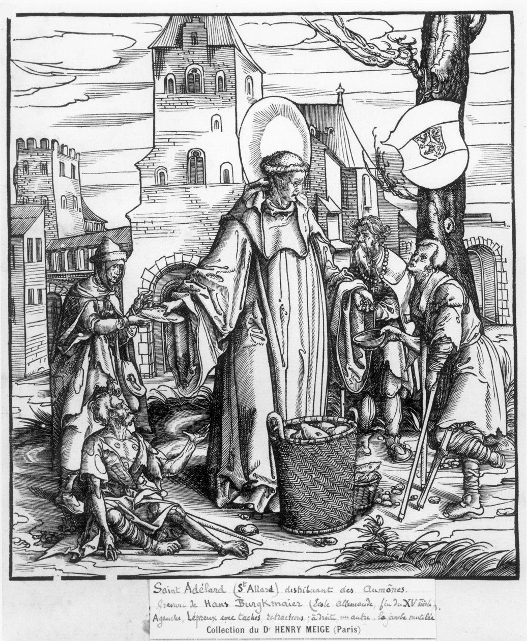 St. Adelard (ca. 752-827) verteilt Almosen von Hans Burgkmair