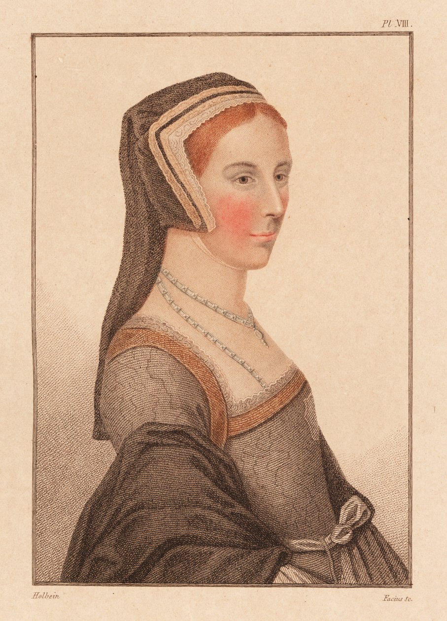 Anne Cresacre, im Alter von 15 Jahren, Mündel von Sir Thomas More, 1812 (Gravur) von Hans (after) Holbein the Younger