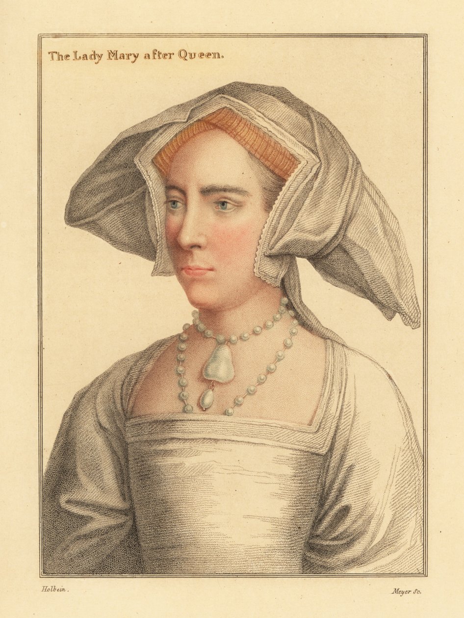 Lady Mary, Tochter von König Heinrich VIII., 1812 (Gravur) von Hans (after) Holbein the Younger