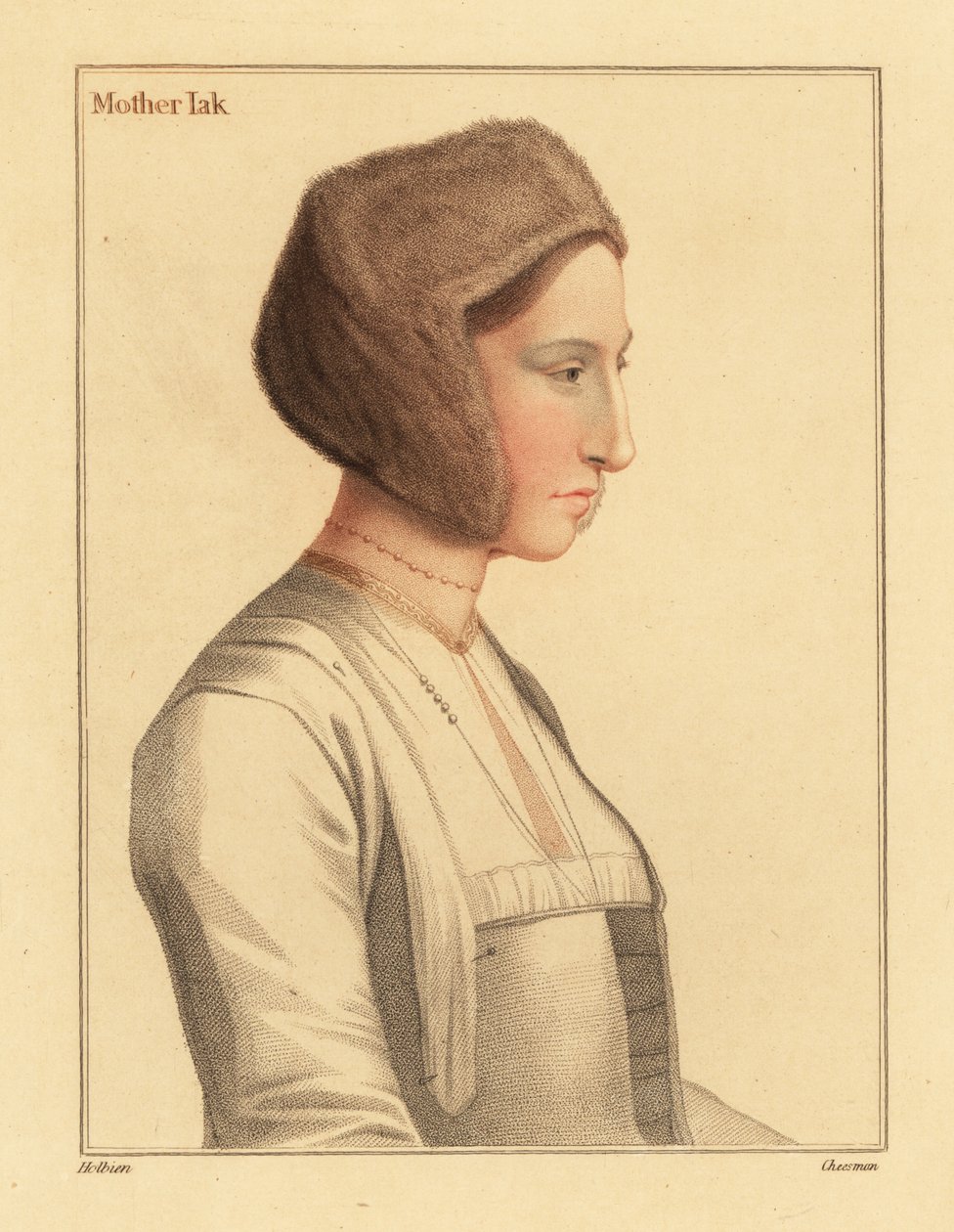 Margaret Clement, Pflegetochter von Thomas More, 1812 (Gravur) von Hans (after) Holbein the Younger