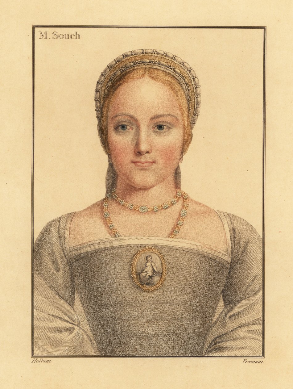 Mary Zouch, Hofdame von Jane Seymour (1812) (Stich) von Hans (after) Holbein the Younger