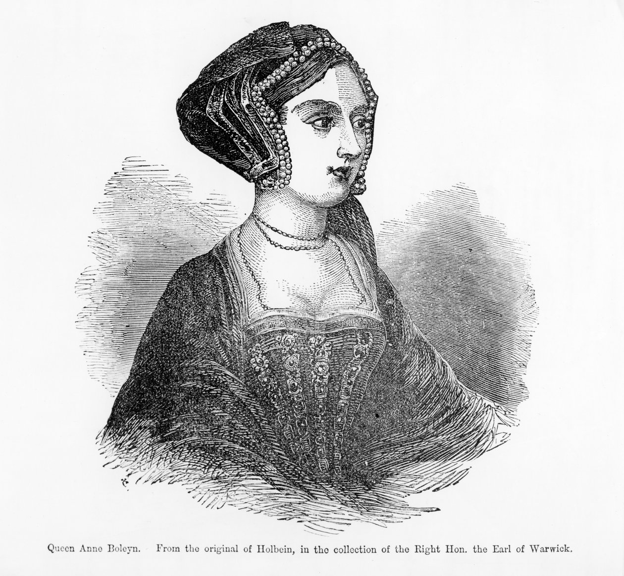 Königin Anne Boleyn (1507-36) (Gravur) von Hans (after) Holbein the Younger