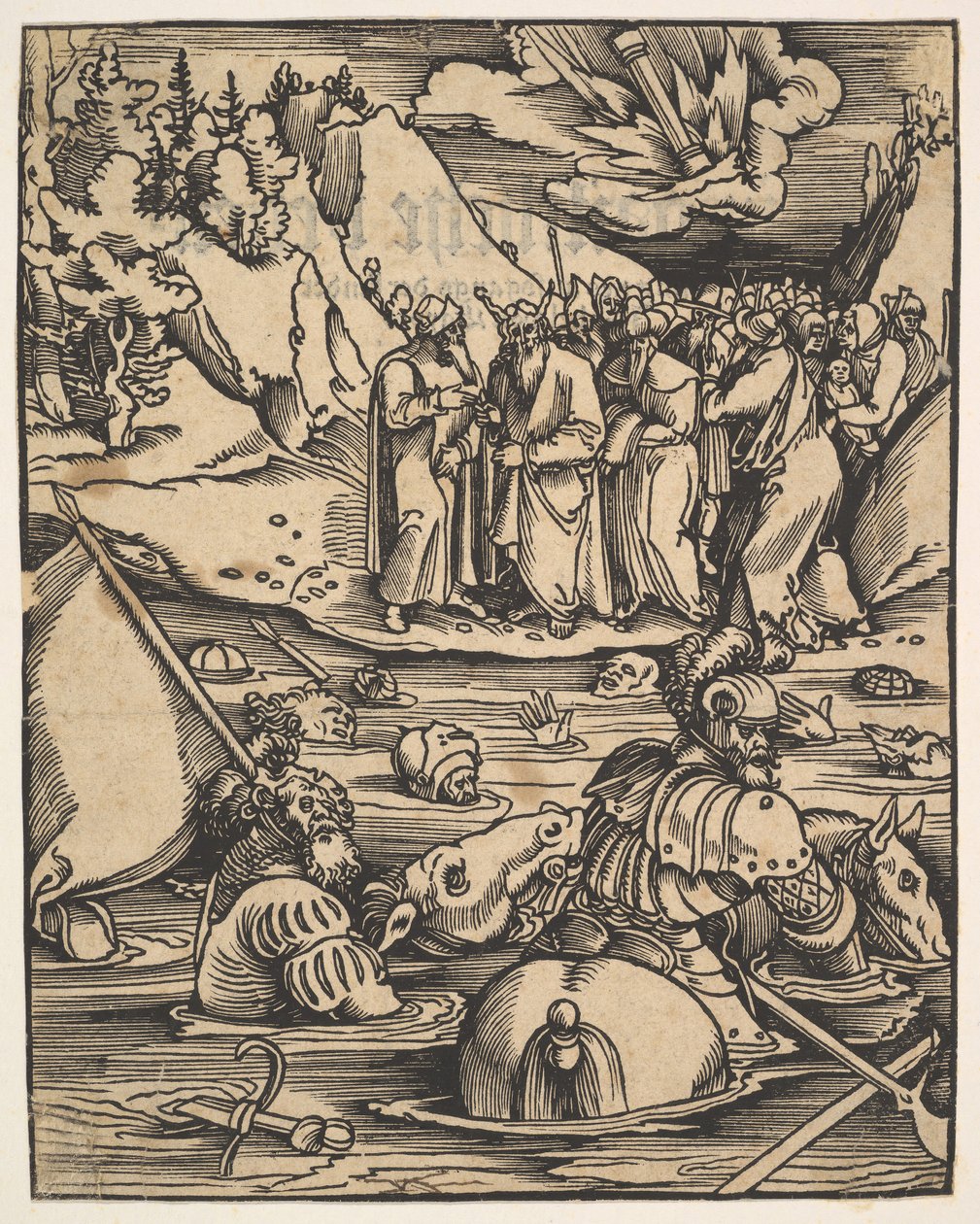Die Ägypter überqueren das Rote Meer, aus Das Buch Granatapfel, 1511 von Hans Baldung