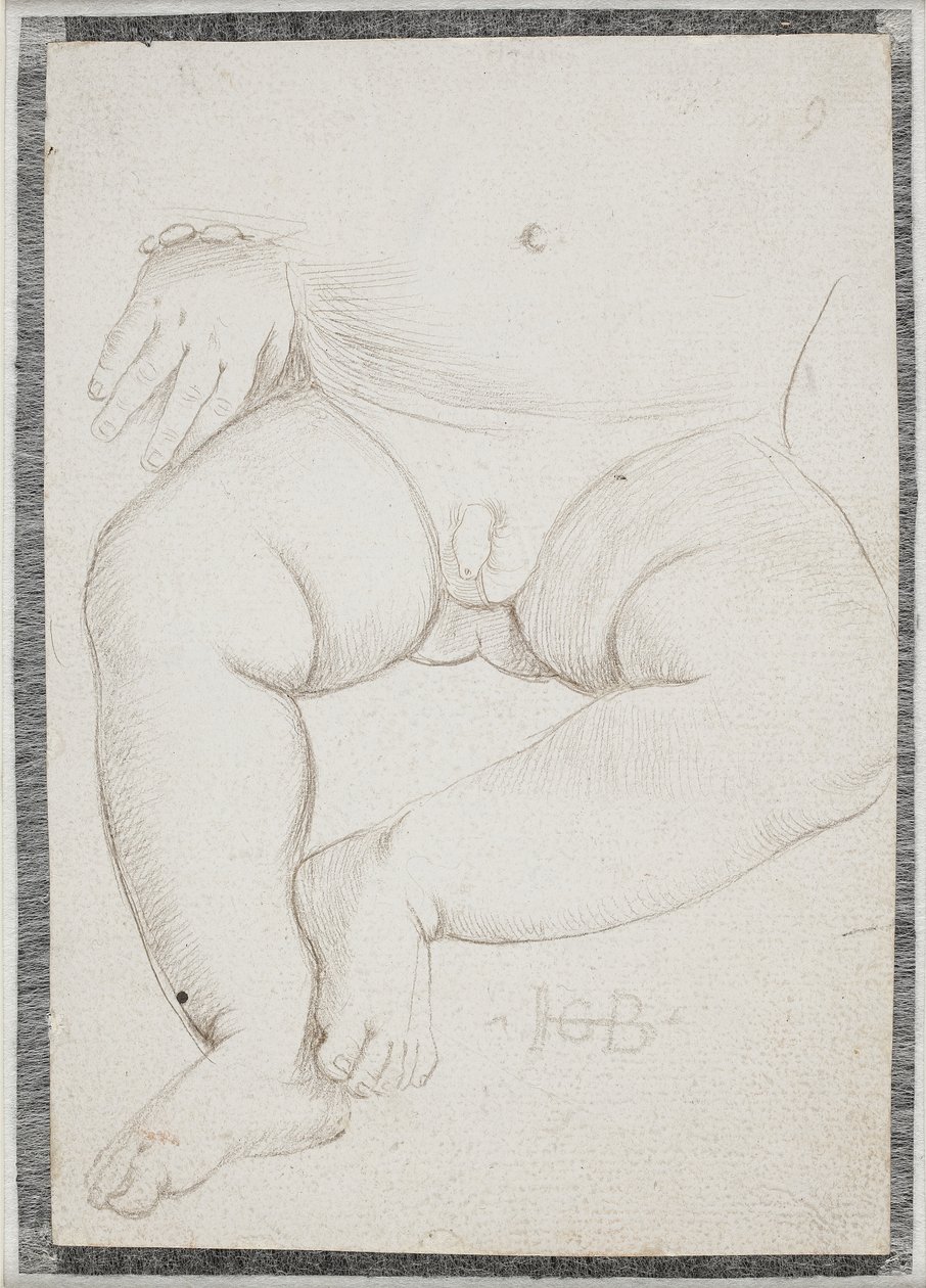 Der Bauch, Schoß, das Bein und eine Hand eines kleinen Jungen mit Armband von Hans Baldung Grien