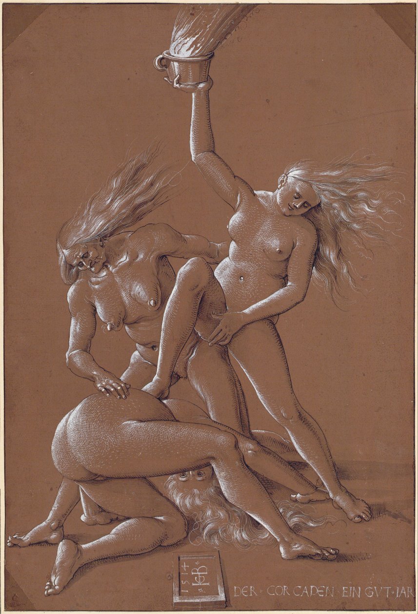Neujahrsgruß mit drei Hexen, 1514 von Hans Baldung Grien