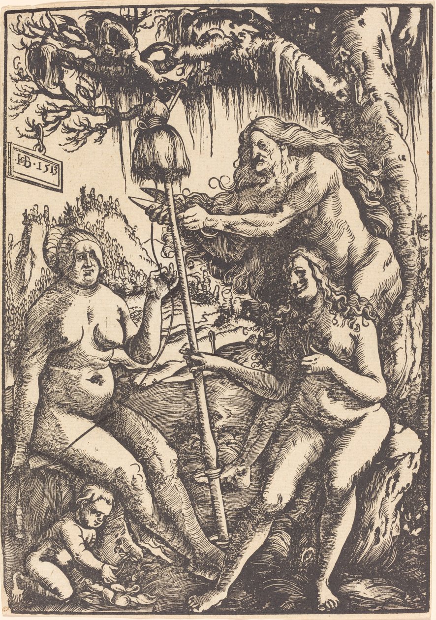 Die drei Schicksalsgöttinnen: Lachesis, Atropos und Clotho von Hans Baldung Grien