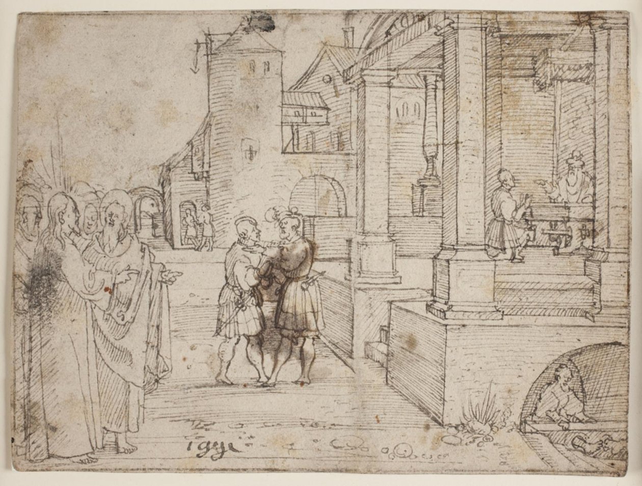 Christus umgeben von Aposteln und Pharisäern von Hans Brosamer