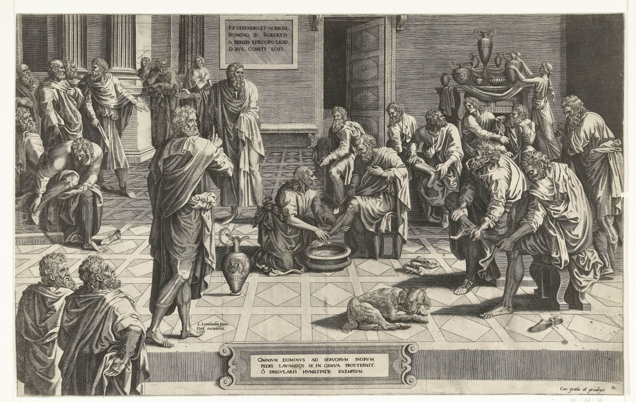 Christus wäscht die Füße der Jünger von Hans Collaert (I) (attributed to)
