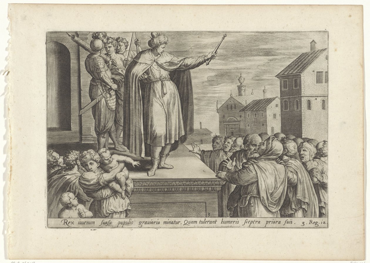 Rehabeam antwortet dem Volk von Hans Collaert (I) (attributed to)