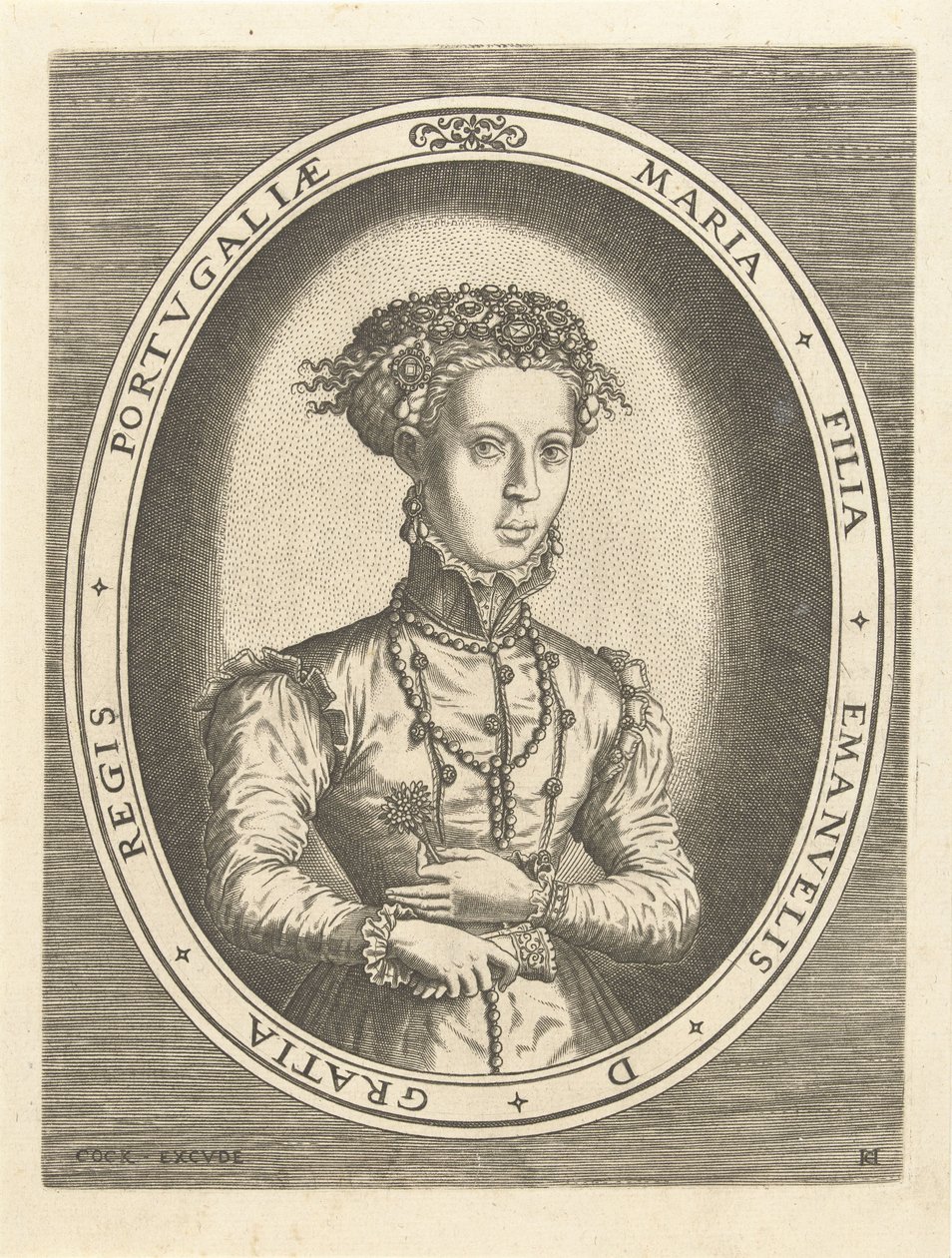 Porträt von Prinzessin Maria von Portugal von Hans Collaert (I)