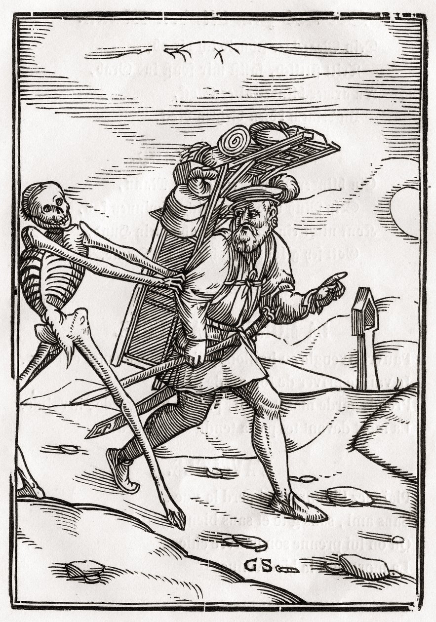 Der Tod kommt zum Krämer, graviert von Georg Scharffenberg, aus 