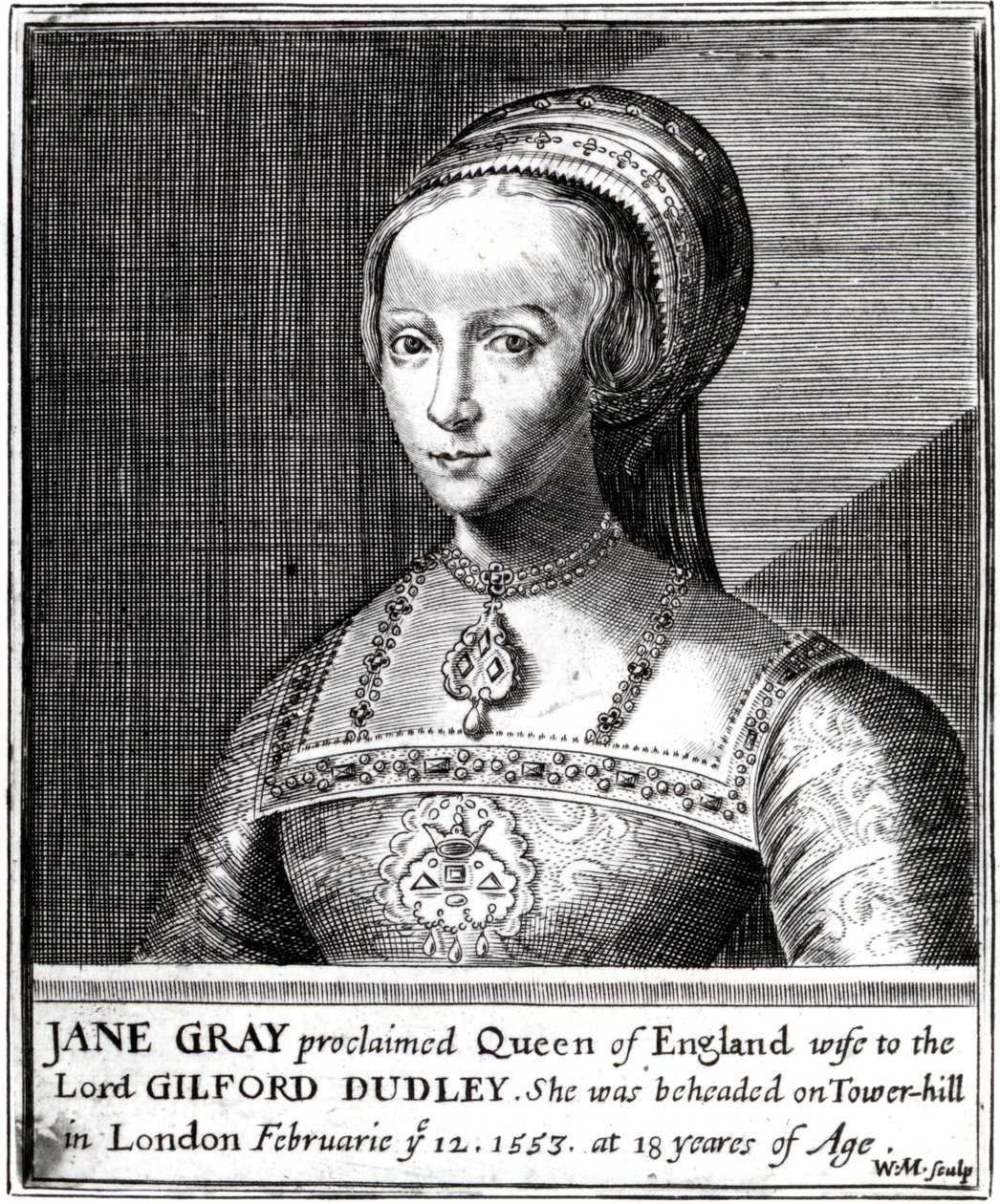 Jane Gray, graviert von William Marshall, 1648 von Hans Holbein der Jüngere