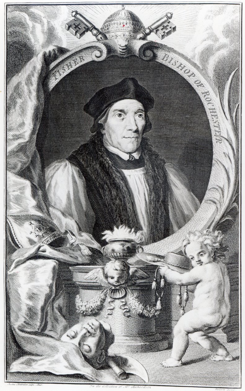 John Fisher, Bischof von Rochester, graviert von Jacobus Houbraken, ca. 1738-42 von Hans Holbein der Jüngere