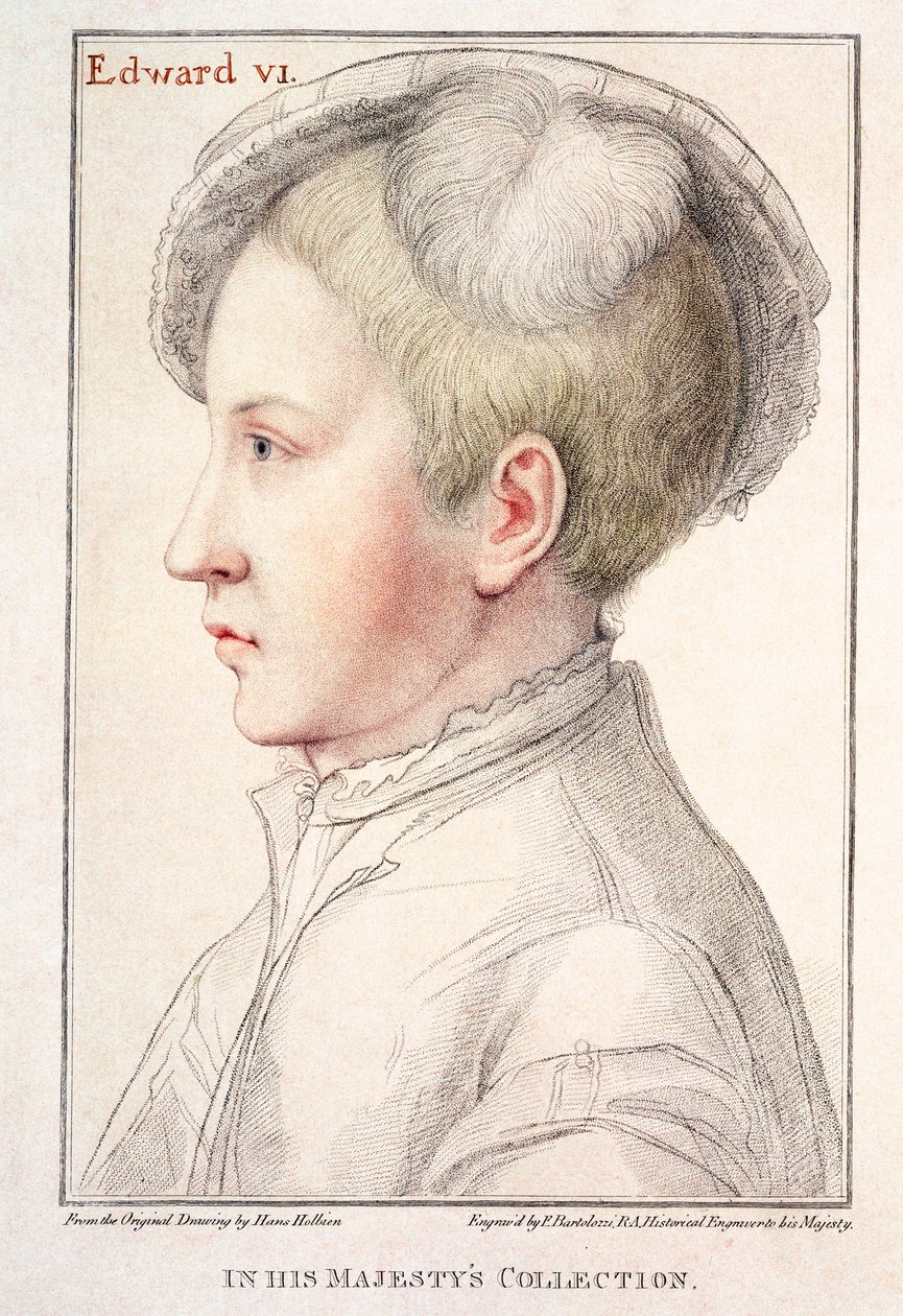 Porträt von Edward VI, graviert von Francesco Bartolozzi, 1796 von Hans Holbein der Jüngere