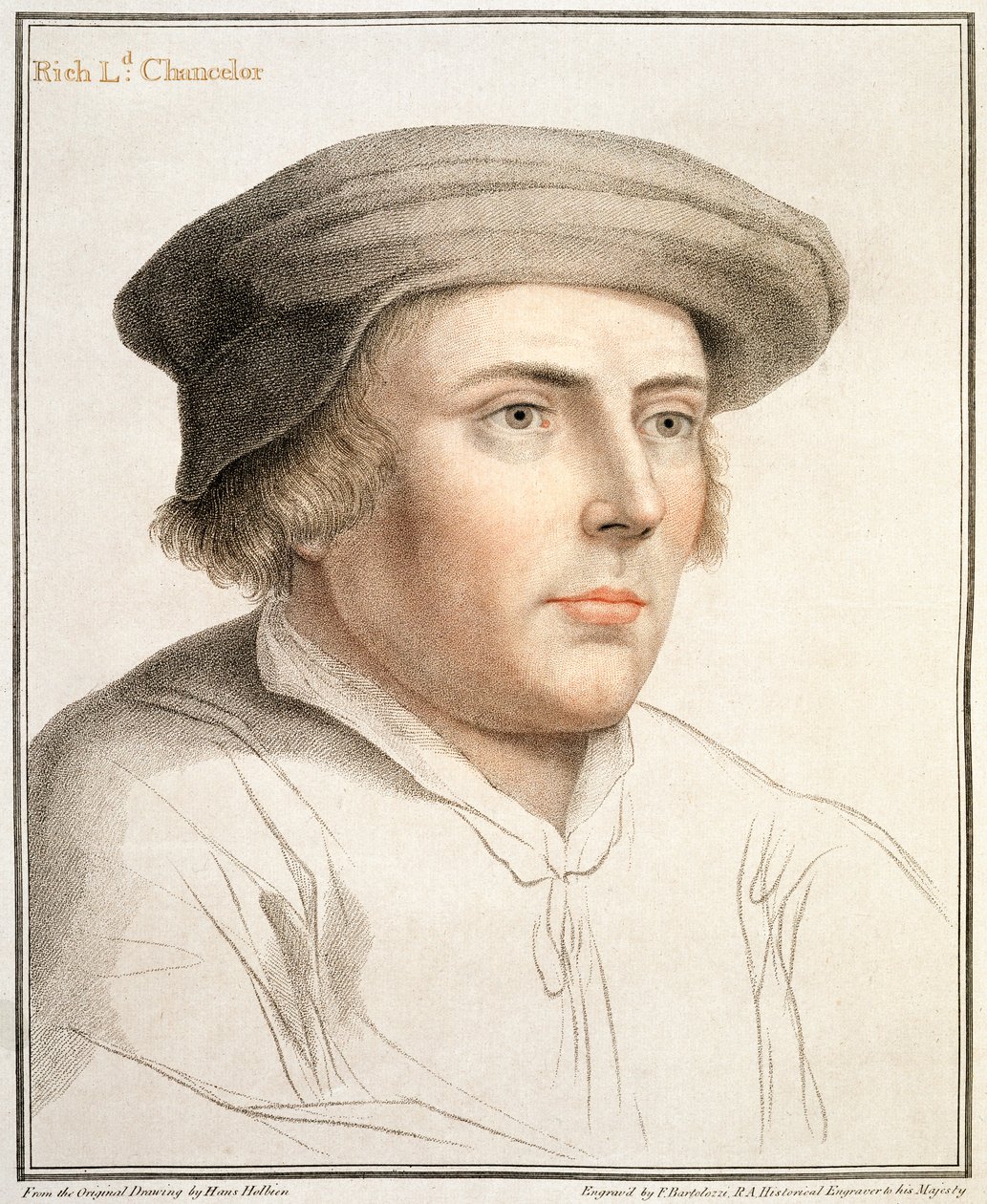 Richard Rich, erster Baron Rich (um 1496-1567) graviert von Francesco Bartolozzi (1727-1815) von Hans Holbein der Jüngere