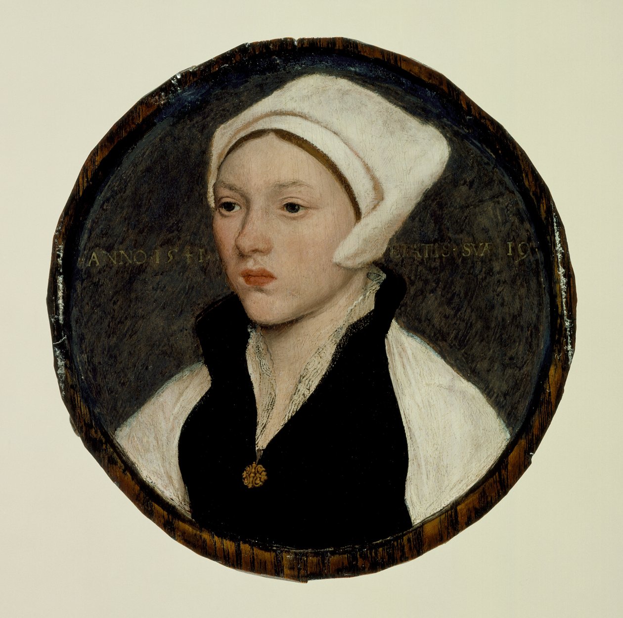 Porträt einer jungen Frau mit weißer Haube von Hans Holbein the Younger