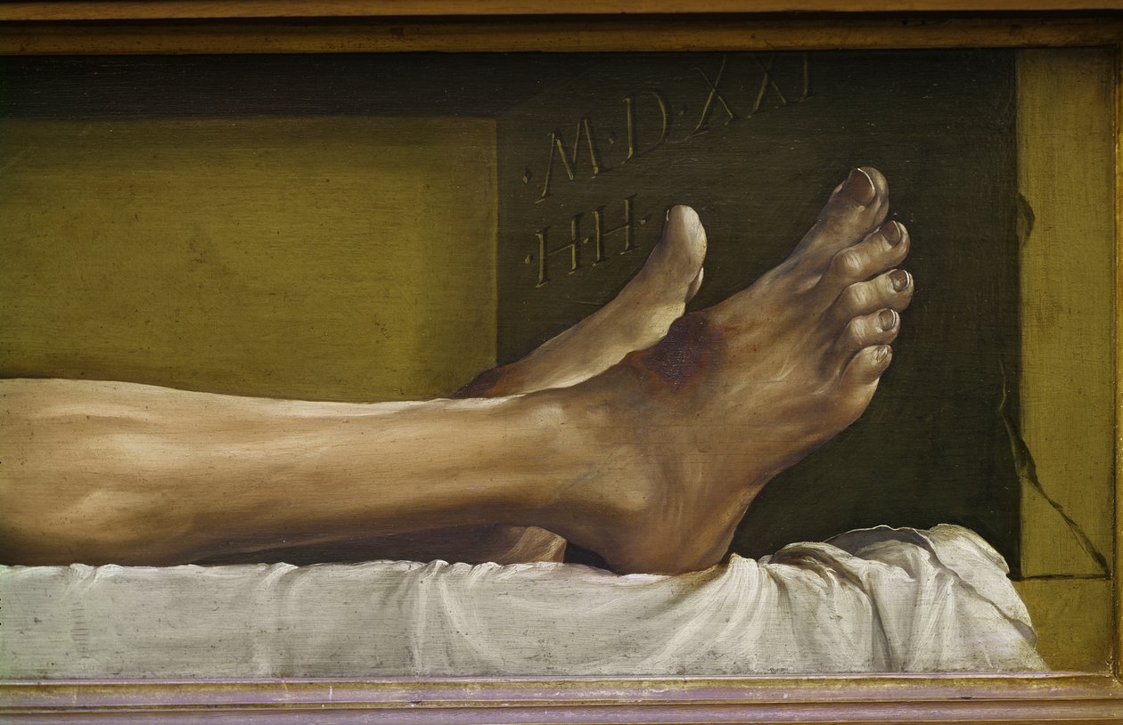Der Leichnam Christi (Detail) von Hans Holbein der Jüngere