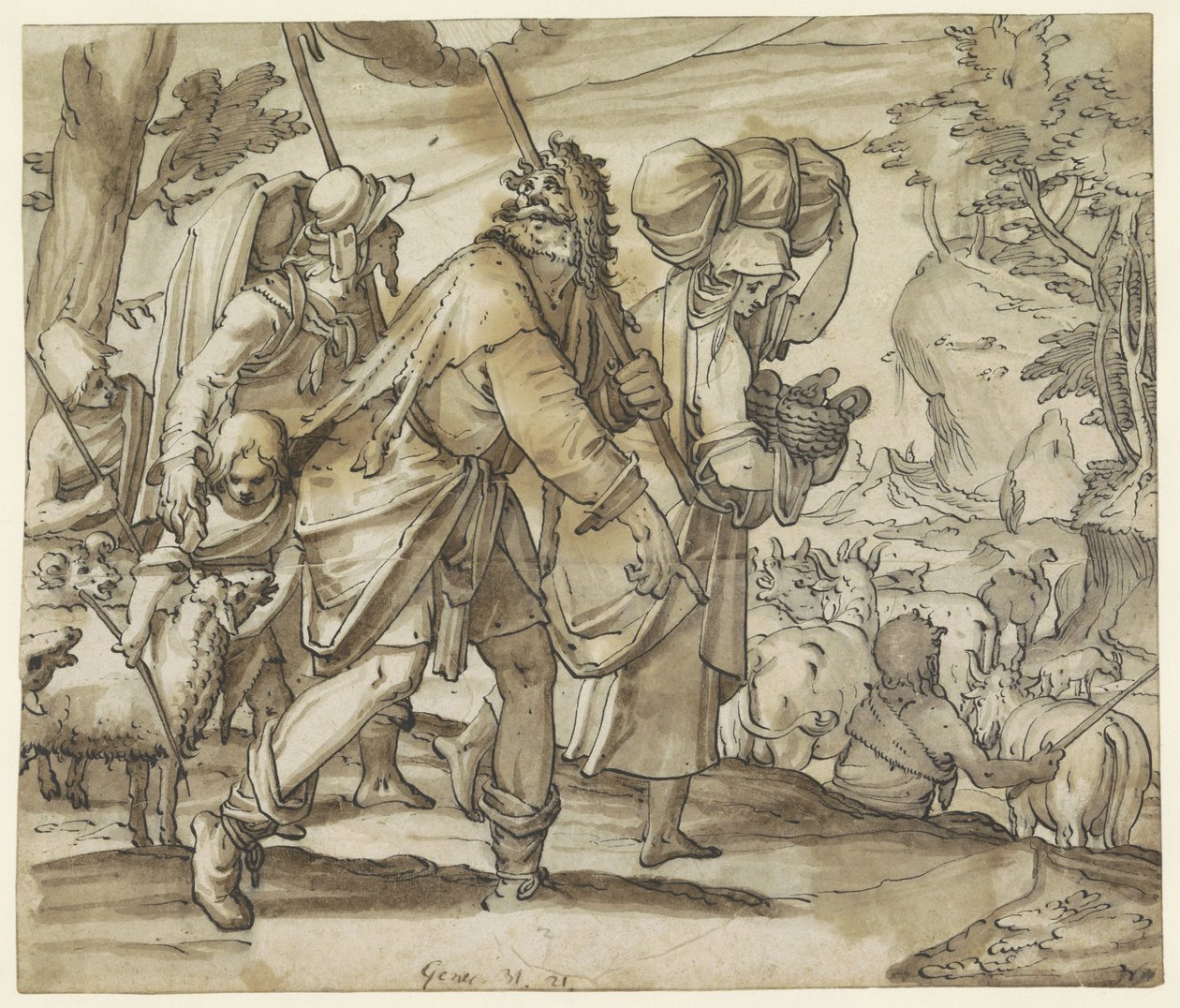 Jakob flieht vor Laban ins Land Kanaan von Hans Jegli (II)