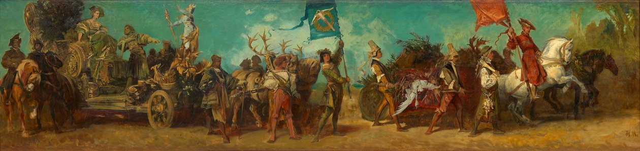 Entwurf zum Festzug 1879 - Festwagen der Jagd von Hans Makart
