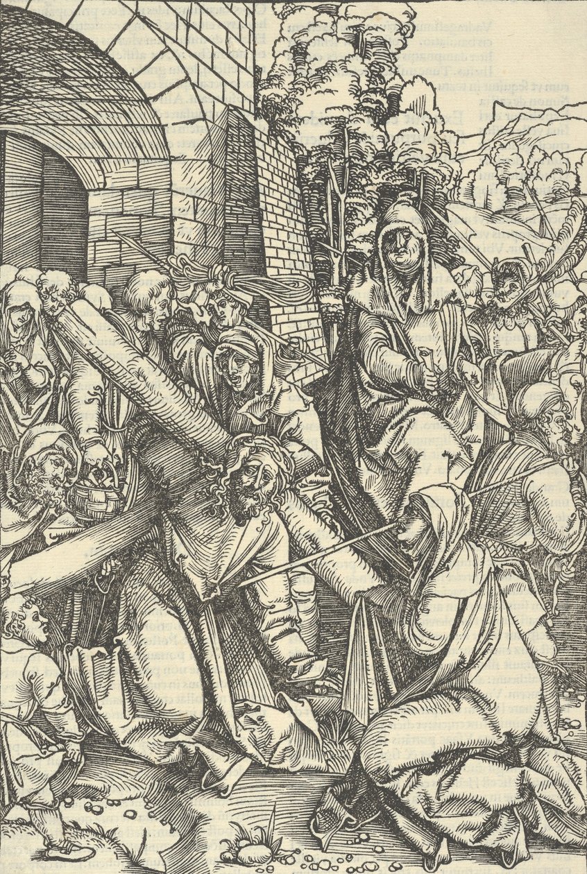 Das Tragen des Kreuzes, aus Speculum passionis domini nostri Ihesu Christi, 1507 von Hans Schäufelein the Elder