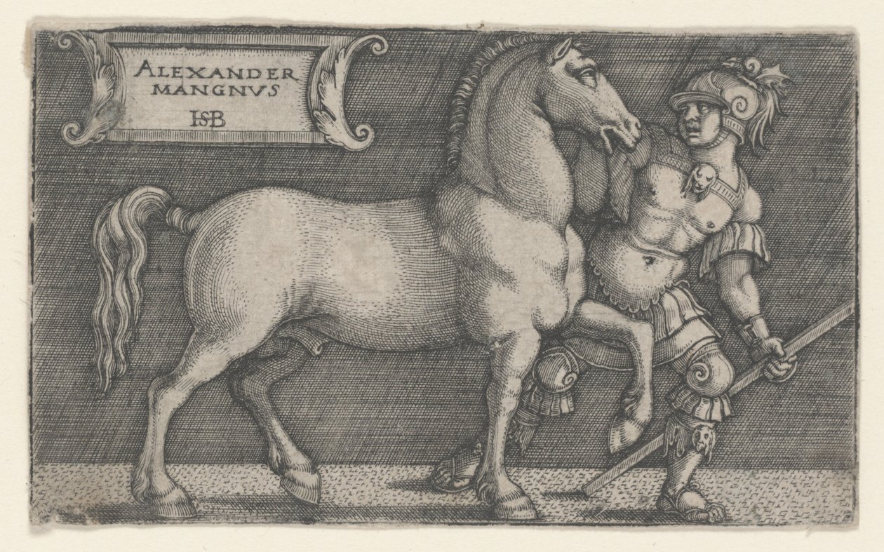 Alexander der Große führt Bucephalus von Hans Sebald Beham