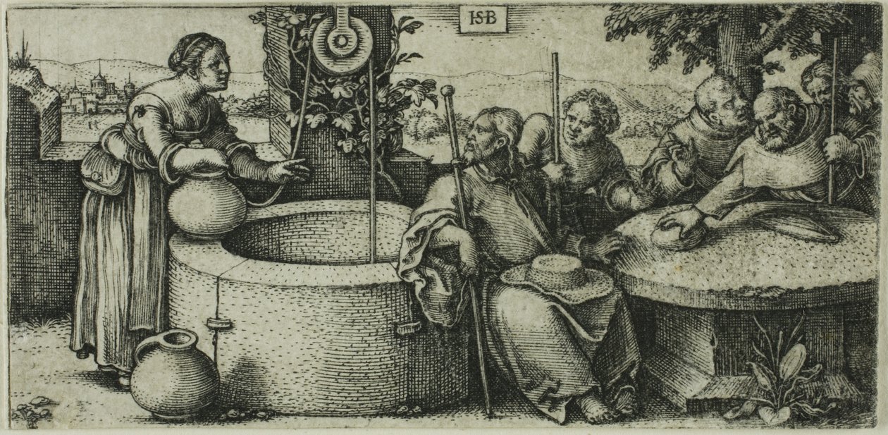 Christus und die Frau von Samaria von Hans Sebald Beham