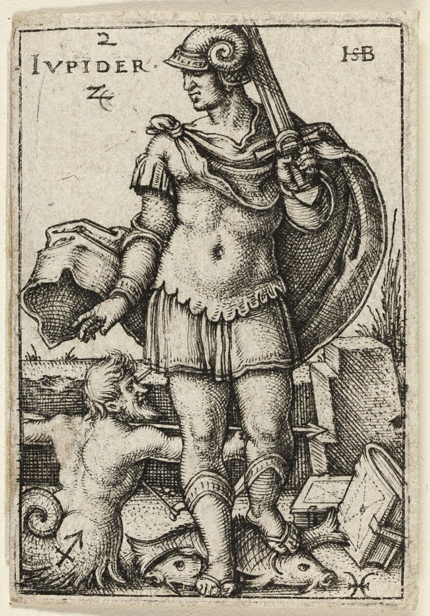 Jupiter, Tafel zwei aus Die sieben Planeten mit den Tierkreisen von Hans Sebald Beham