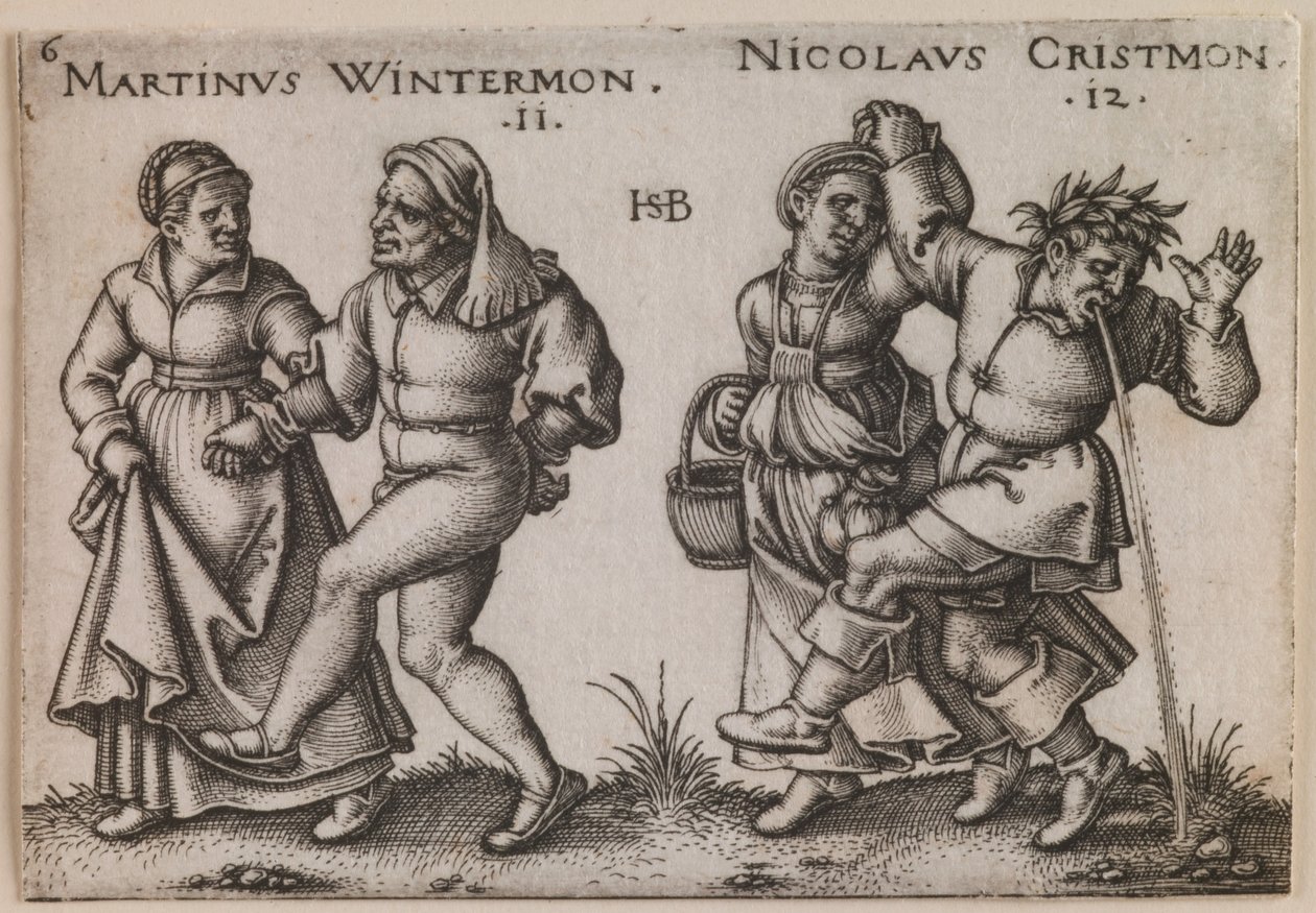 "November und Dezember" aus der Serie "Das Fest der Bauern oder Die zwölf Monate" von Hans Sebald Beham