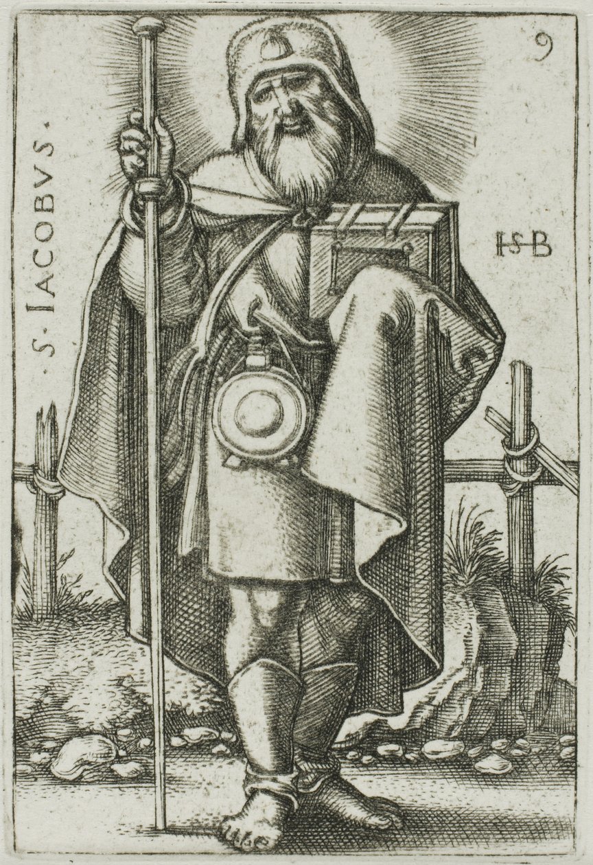 St. Jakobus der Ältere, Platte 9 aus Die Zwölf Apostel von Hans Sebald Beham