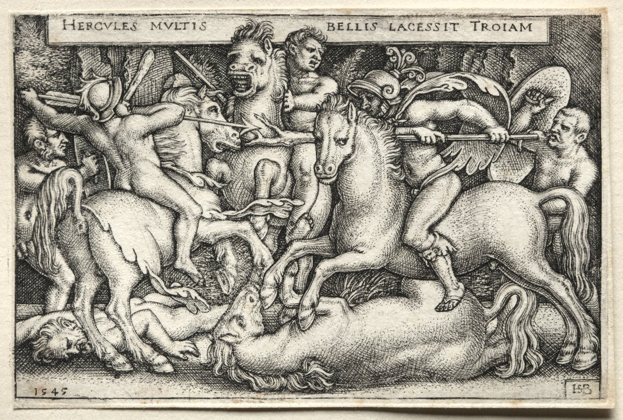 Die Arbeiten des Herkules: Herkules erobert Troja von Hans Sebald Beham