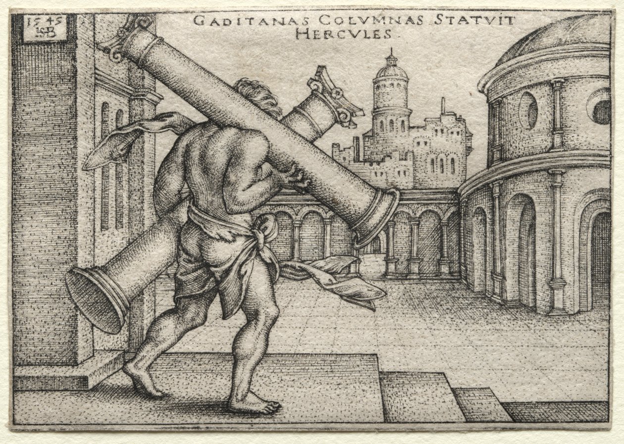 Die Arbeiten des Herkules: Herkules und die Säulen von Gades von Hans Sebald Beham