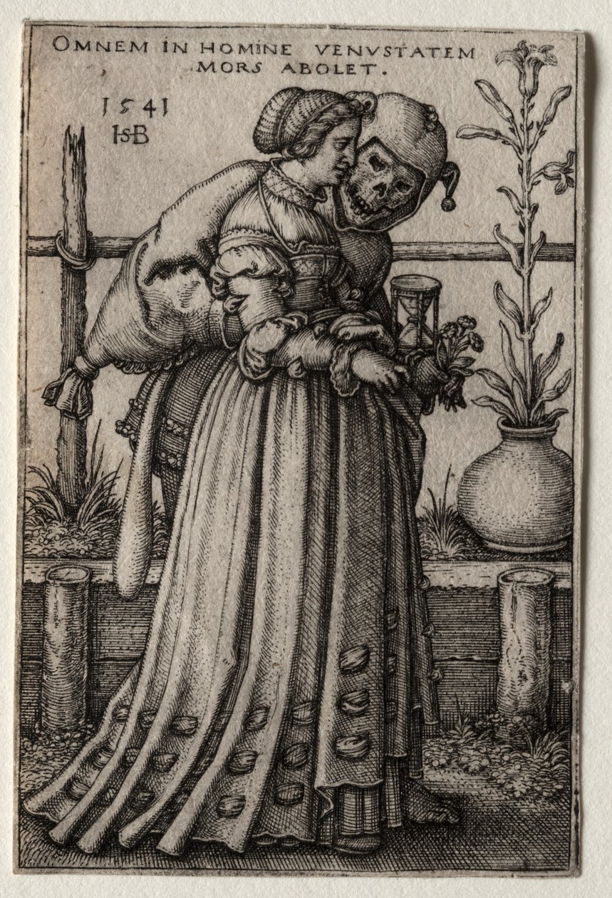 Die Dame des Todes, die sich als Narr verkleidet von Hans Sebald Beham