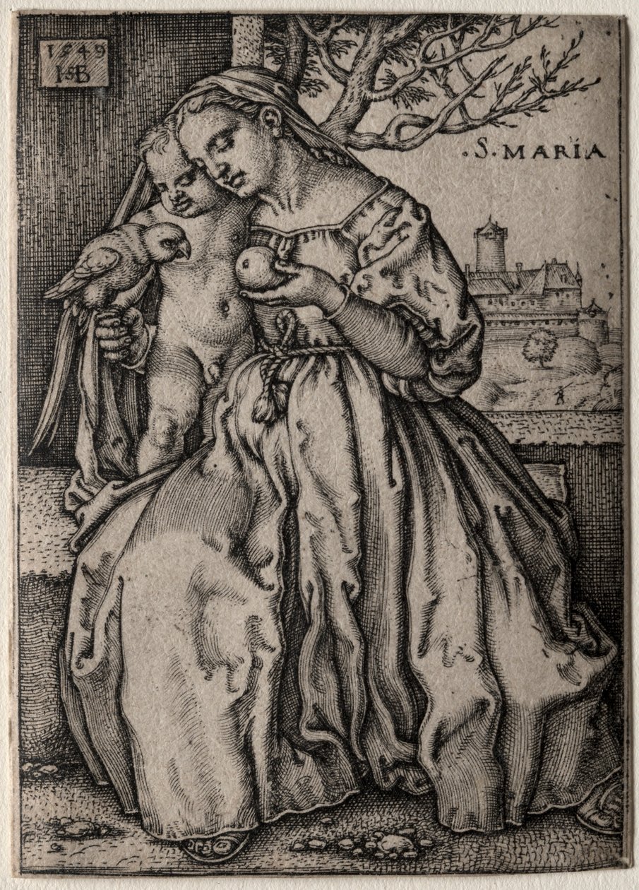 Jungfrau mit dem Papagei, 1549 von Hans Sebald Beham