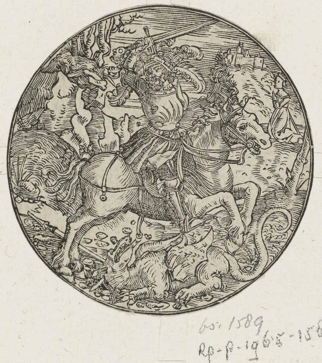 Hl. Georg tötet den Drachen von Hans Springinklee (manner of)