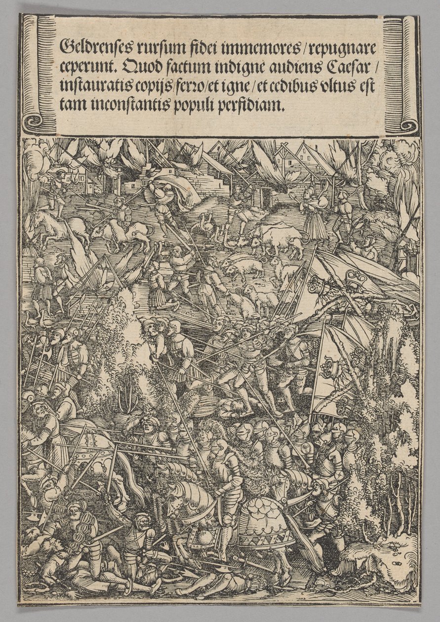 Zweiter Krieg mit Geldern, Platte 19 aus Historische Szenen aus dem Leben von Kaiser Maximilian I. aus dem Triumphbogen von Hans Springinklee