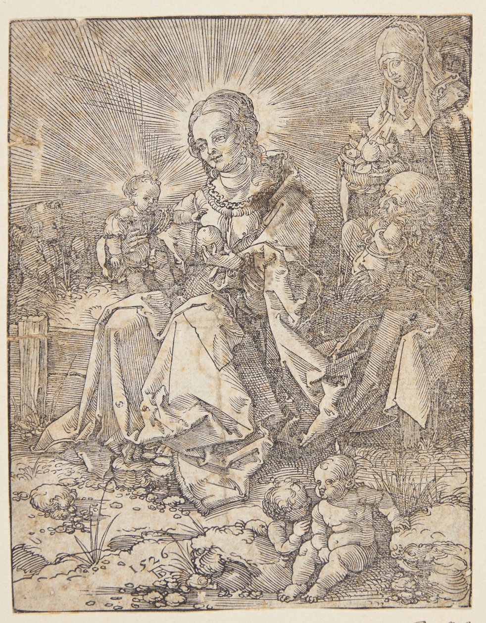 Die Madonna auf einer grünen Wiese von Hans Springinklee