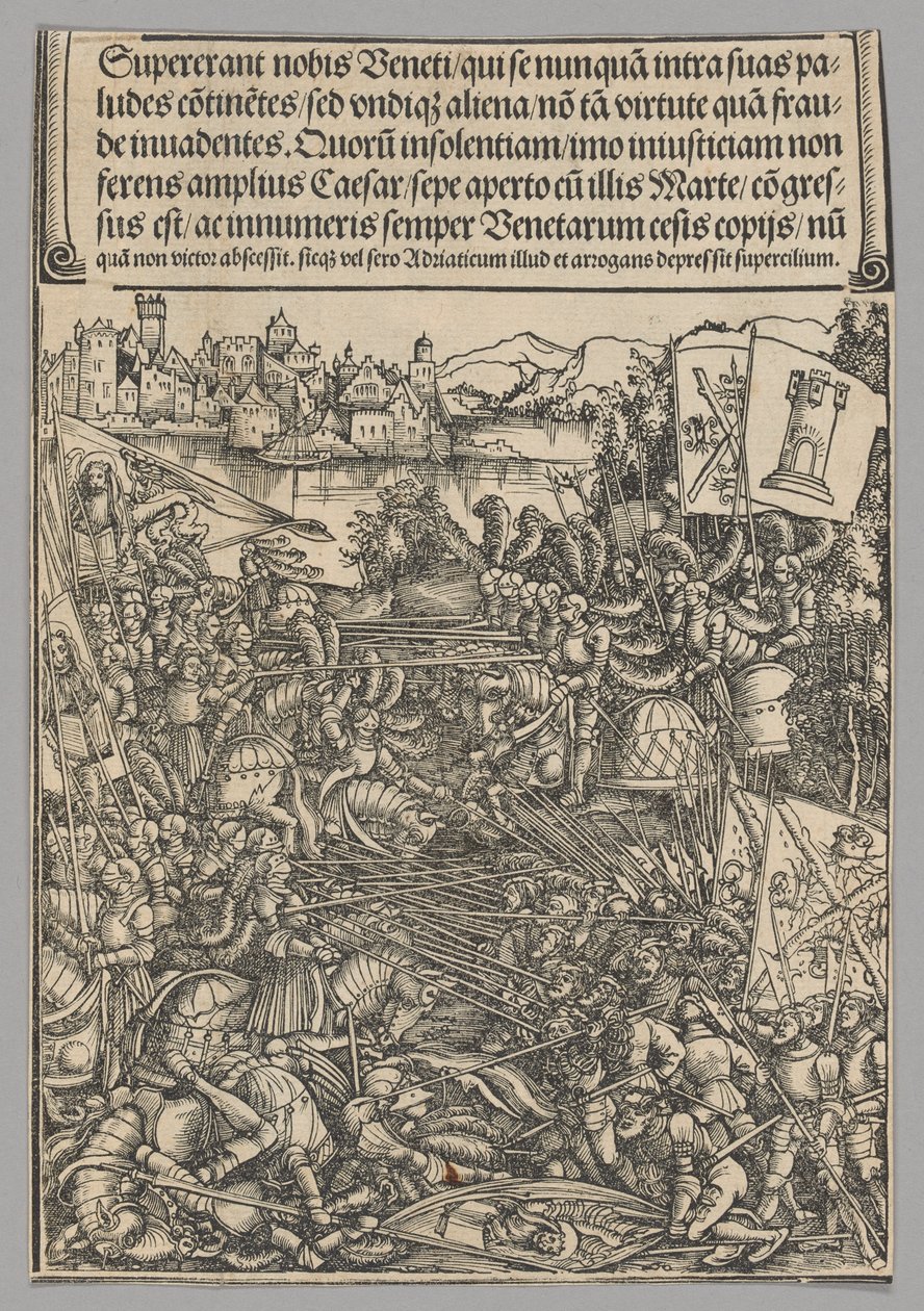 Krieg mit Venedig, Tafel 21 aus Historische Szenen aus dem Leben von Kaiser Maximilian I. aus dem Triumphbogen von Hans Springinklee