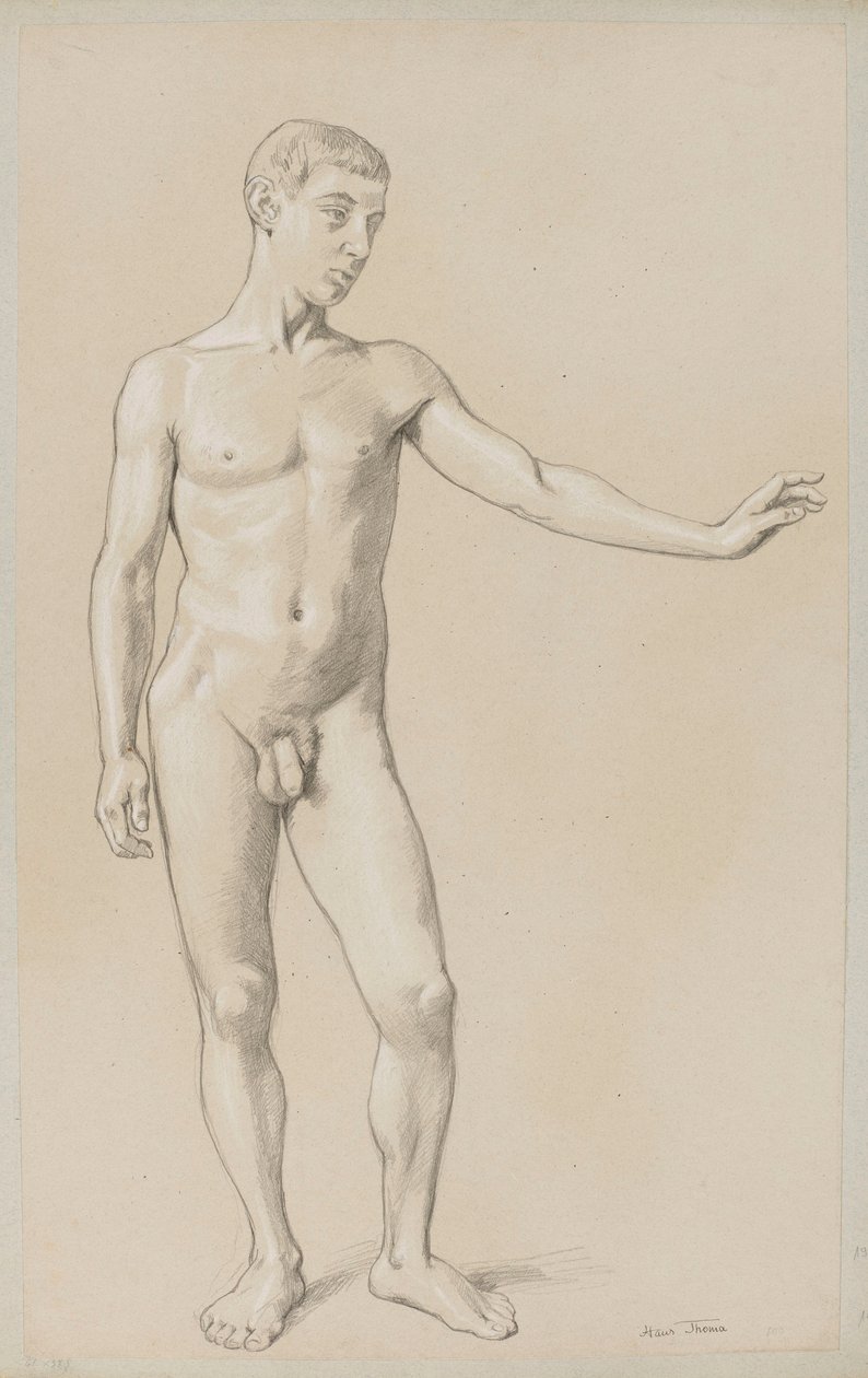 Akt eines jungen Mannes von Hans Thoma