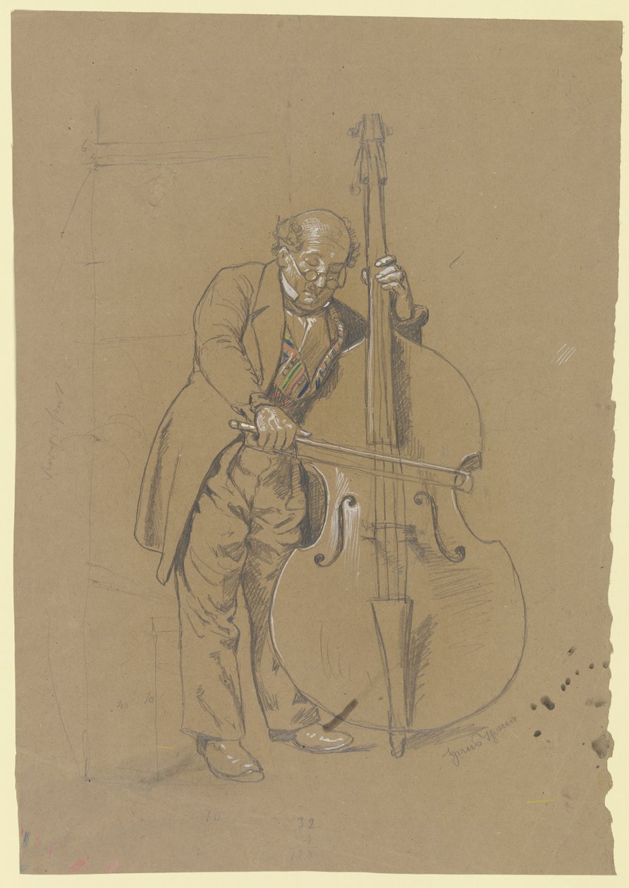 Kontrabassspieler von Hans Thoma